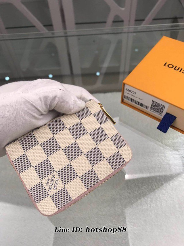 路易威登LV錢包 N60229 LV白格拉鏈零錢包 LV女款短錢包 零錢卡包 xxlv2132